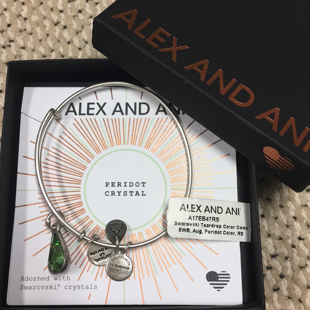 Alex & Ani Peridot crystal bracelet